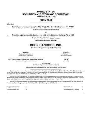 Thumbnail Hope Bancorp 10-Q Quarterly Report FY2013 