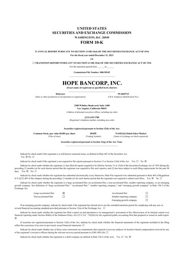 Thumbnail Hope Bancorp 10-K Annual Report 2023