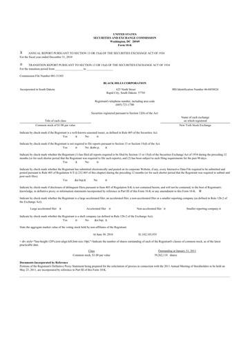 Thumbnail Black Hills 10-K Annual Report 2010