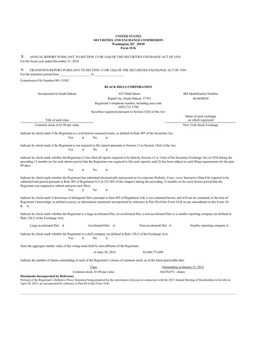 Thumbnail Black Hills 10-K Annual Report 2014