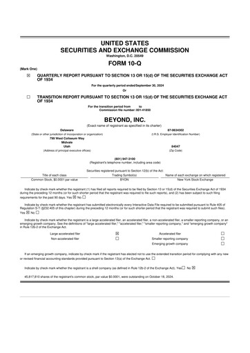 Thumbnail Bed Bath & Beyond 10-Q Quarterly Report FY2024 