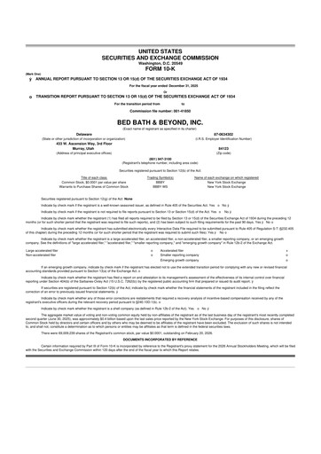 Thumbnail Bed Bath & Beyond 10-K Annual Report 2025