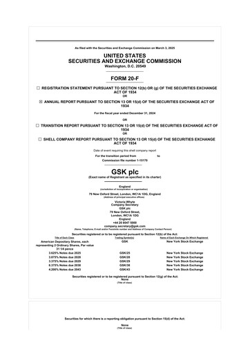 Thumbnail GSK plc 20-F Annual Report 2024