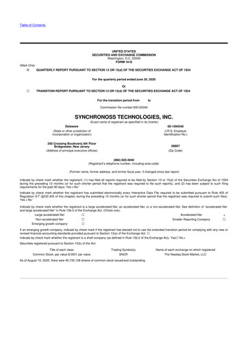 Thumbnail Synchronoss Technologies 10-Q Quarterly Report FY2020 