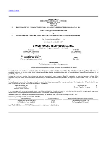 Thumbnail Synchronoss Technologies 10-Q Quarterly Report FY2025 