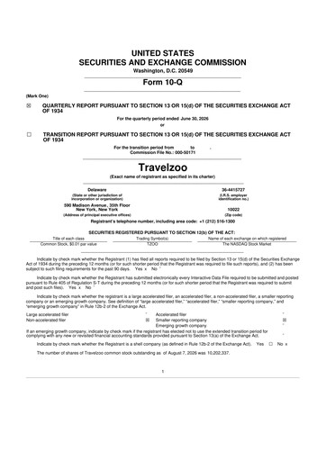 Miniature Travelzoo 10-Q Rapport trimestriel 2026 