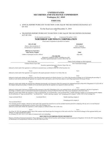 Thumbnail Northrop Grumman 10-K Annual Report 2018