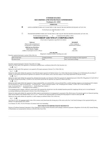 Thumbnail Northrop Grumman 10-K Annual Report 