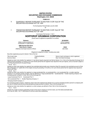 Thumbnail Northrop Grumman 10-Q Quarterly Report FY2022 