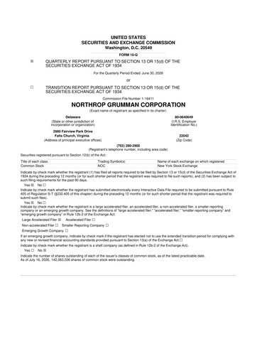 Thumbnail Northrop Grumman 10-Q Quarterly Report FY2026 