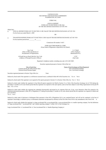 Thumbnail Park Aerospace 10-K Annual Report 