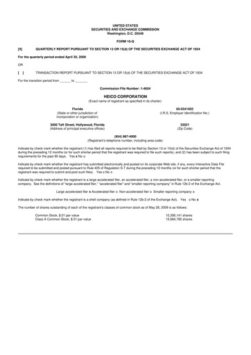 Thumbnail HEICO 10-Q Quarterly Report FY 