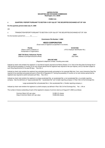 Thumbnail HEICO 10-Q Quarterly Report FY 