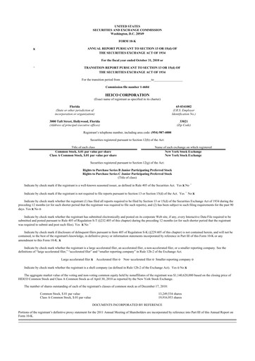 Thumbnail HEICO 10-K Annual Report 2010