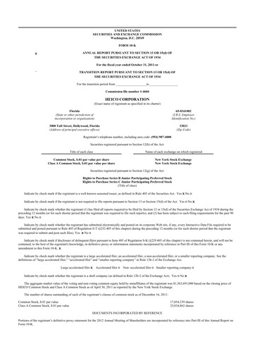 Thumbnail HEICO 10-K Annual Report 2011