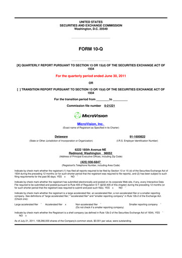Thumbnail MicroVision 10-Q Quarterly Report FY2011 