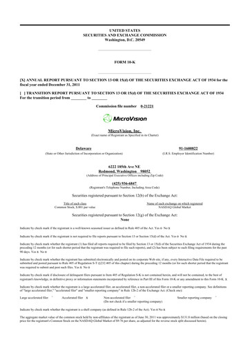 Thumbnail MicroVision 10-K Annual Report 2011