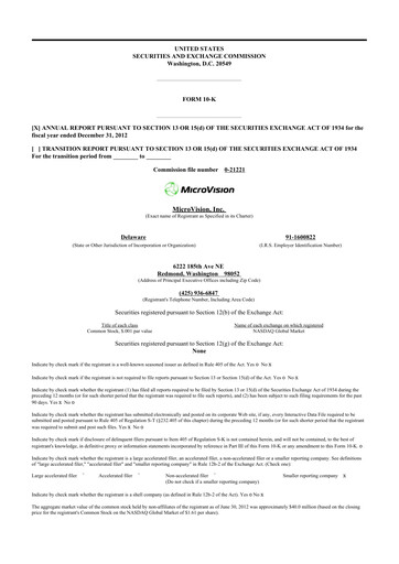 Thumbnail MicroVision 10-K Annual Report 2012