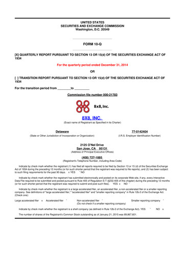 Thumbnail 8x8
 10-Q Quarterly Report FY2015 