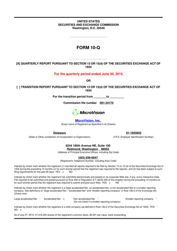 Thumbnail MicroVision 10-Q Quarterly Report FY2015 