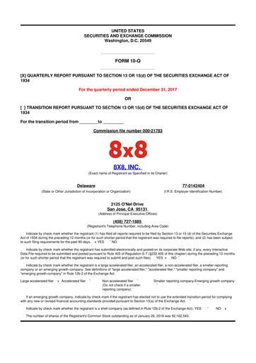 Thumbnail 8x8
 10-Q Quarterly Report FY2018 