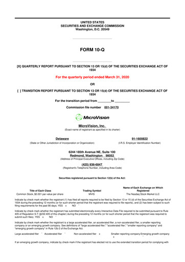 Thumbnail MicroVision 10-Q Quarterly Report FY2020 