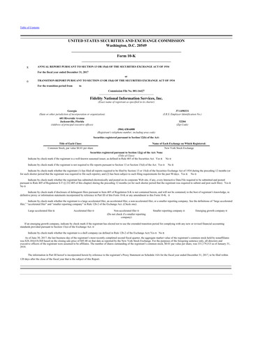 Thumbnail Fidelity National Information Services 10-K Annual Report 2017