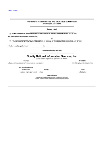Thumbnail Fidelity National Information Services 10-Q Quarterly Report FY2020 