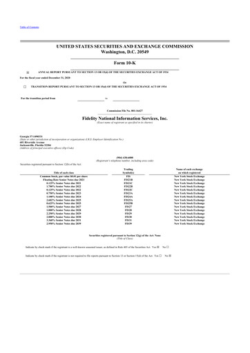 Thumbnail Fidelity National Information Services 10-K Annual Report 2020