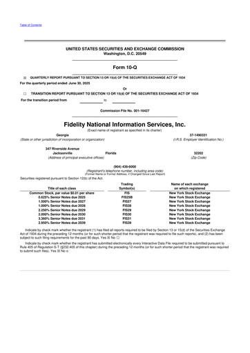 Thumbnail Fidelity National Information Services 10-Q Quarterly Report FY2025 