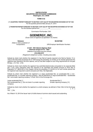Thumbnail Prairie Operating 10-Q Quarterly Report FY 