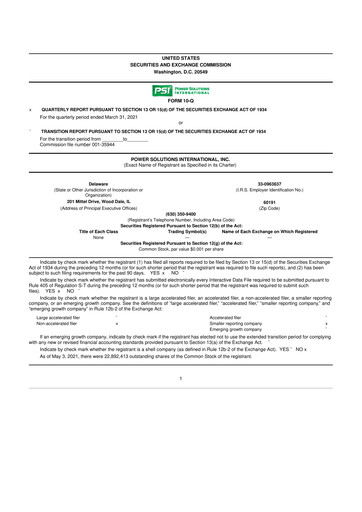 Thumbnail Power Solutions International 10-Q Quarterly Report FY2021 Q1