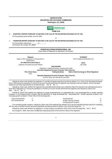 Thumbnail Power Solutions International 10-Q Quarterly Report FY2023 Q2