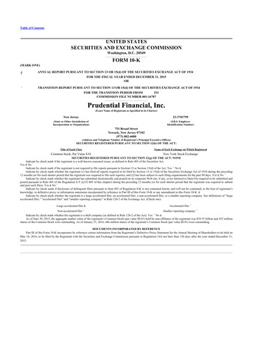 Thumbnail Prudential Financial 10-K Annual Report 2015