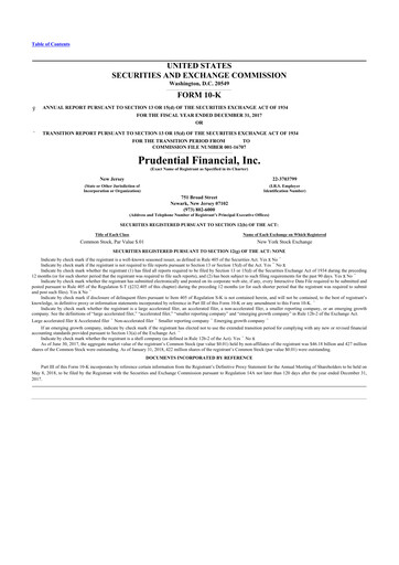 Thumbnail Prudential Financial 10-K Annual Report 2017