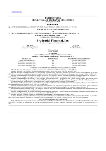 Thumbnail Prudential Financial 10-K Annual Report 2022