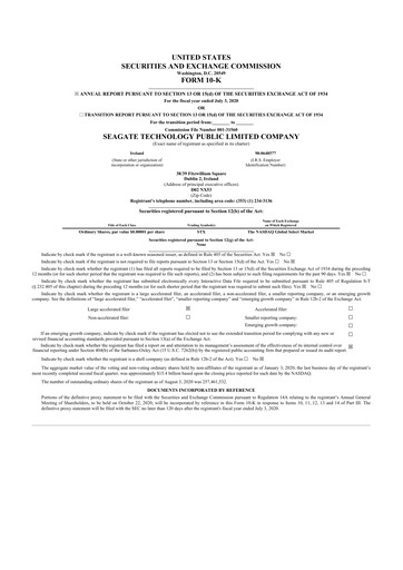 Thumbnail Seagate Technology 10-K Annual Report 2020