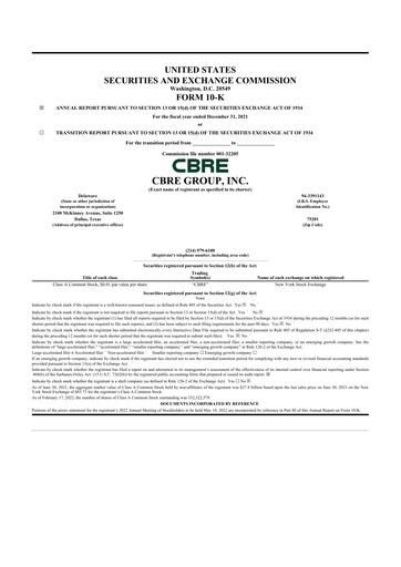 Thumbnail CBRE Group
 10-K Annual Report 2021