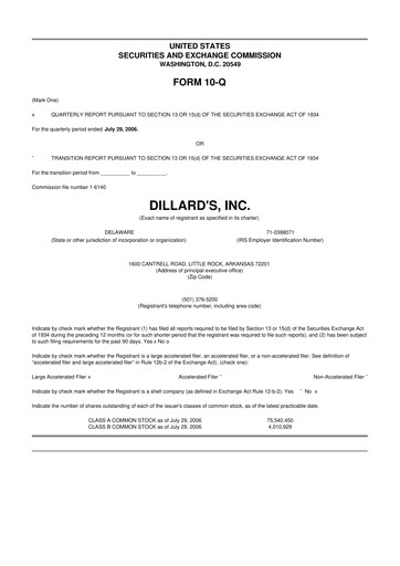Thumbnail Dillard's
 10-Q Quarterly Report FY 