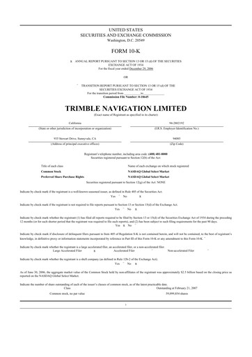Thumbnail Trimble 10-K Annual Report 