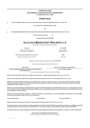 Thumbnail AllianceBernstein 10-K Annual Report 