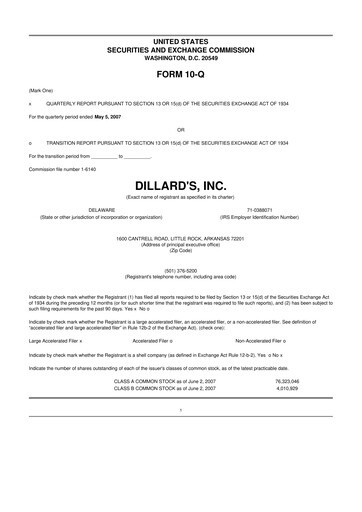 Thumbnail Dillard's
 10-Q Quarterly Report FY 