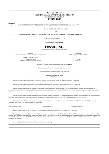 Thumbnail Fossil Group 10-K Annual Report 