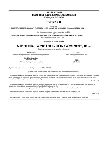 Thumbnail Sterling Infrastructure 10-Q Quarterly Report FY 