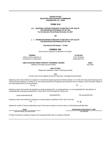 Miniature CarMax
 10-Q Rapport trimestriel  