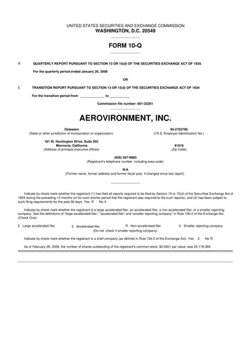 Thumbnail AeroVironment 10-Q Quarterly Report FY 