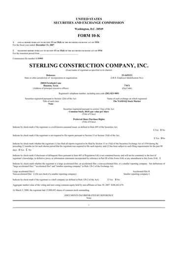 Thumbnail Sterling Infrastructure 10-K Annual Report 