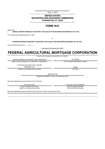 Thumbnail Federal Agricultural Mortgage Corporation 10-K Annual Report 