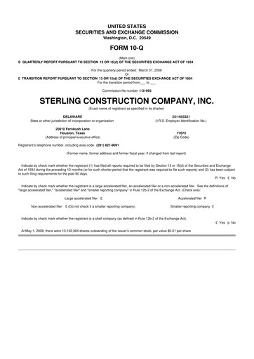 Thumbnail Sterling Infrastructure 10-Q Quarterly Report FY 