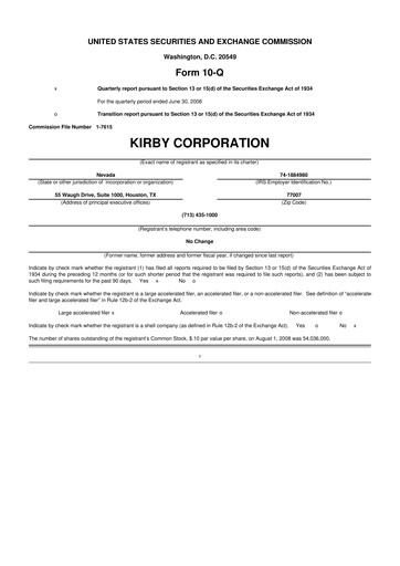 Thumbnail Kirby Corporation
 10-Q Quarterly Report FY 